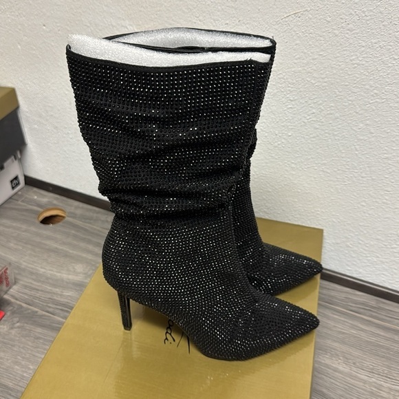 Thalia Sodi Womens Raquell Pointed Toe Rhinestones Mid-Calf Boots - Picture 5 of 6